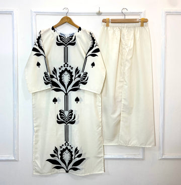 Creamy Delight Co-Ord Set (Swiss Silk) D-170