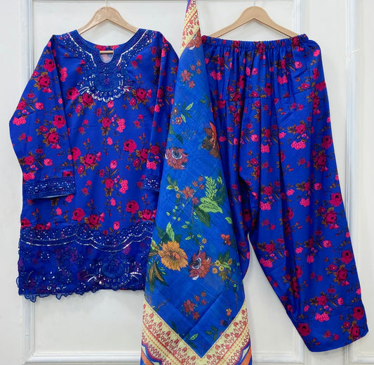 Eid Edit: 3PC (Bana Dora Silk) D-530