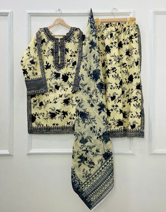 Festive Wear 3PC (Premium Lawn) D-495