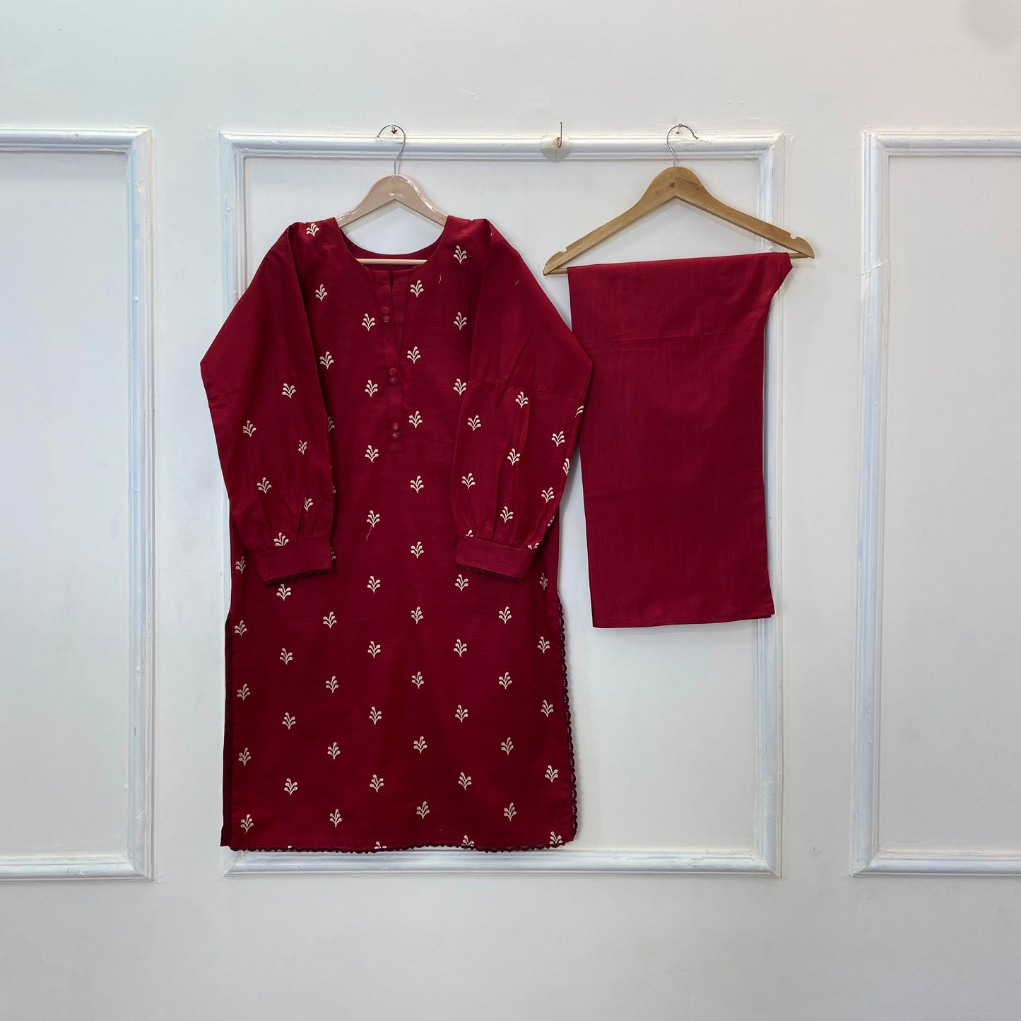 Winter Long-length Embroidered 2PC (Khaddar) (Hot Seller) D-287