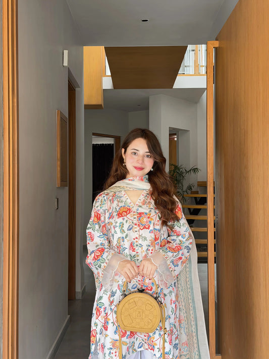 Garden Laserwork | 3PC Cotton Lawn D-546