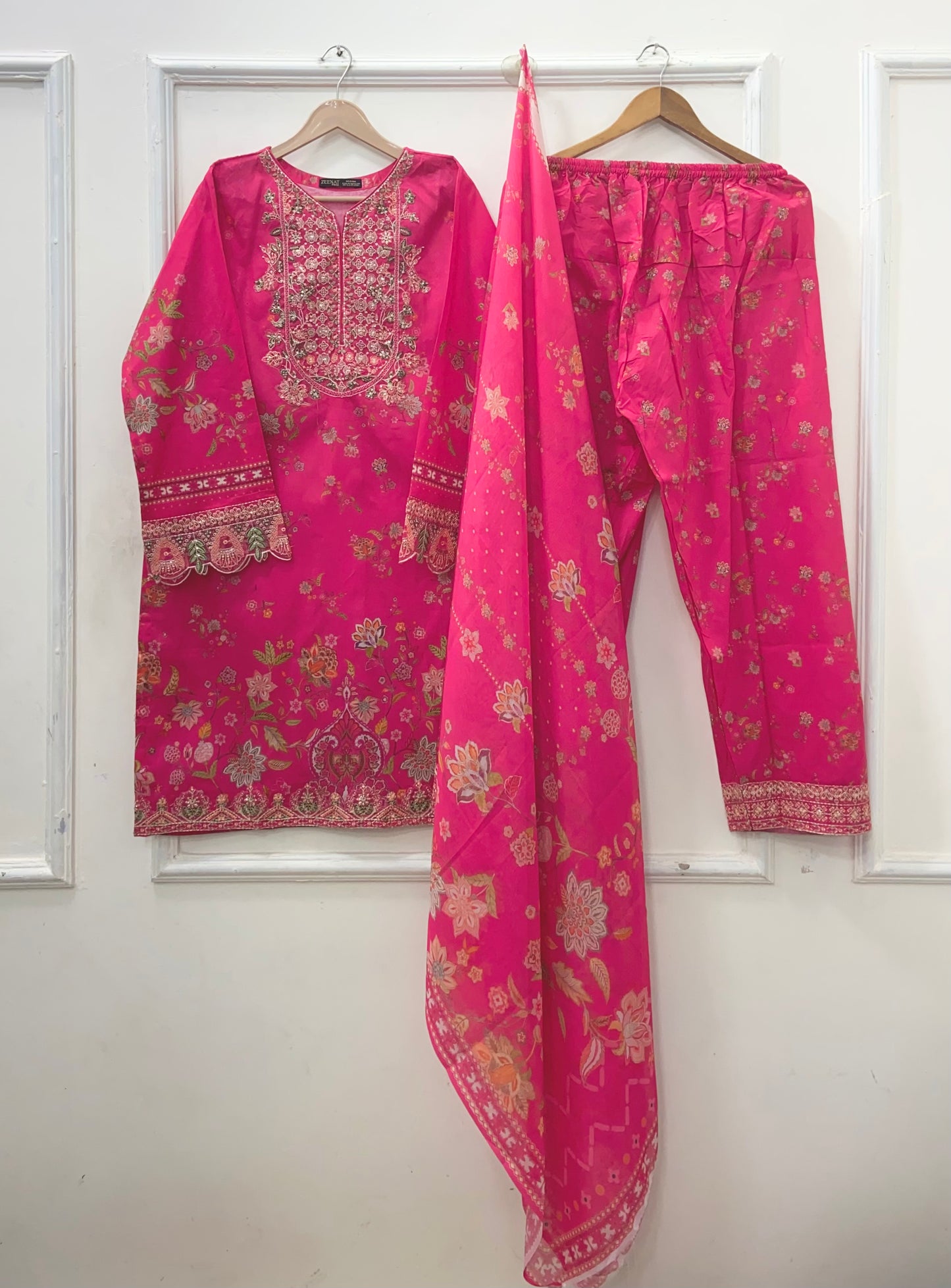 Pink Muse | 3PC Premium Lawn D-647