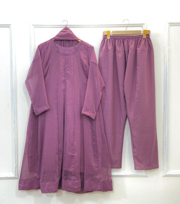 Flowy Glamour Frock 3PC (Chiffon) D-158