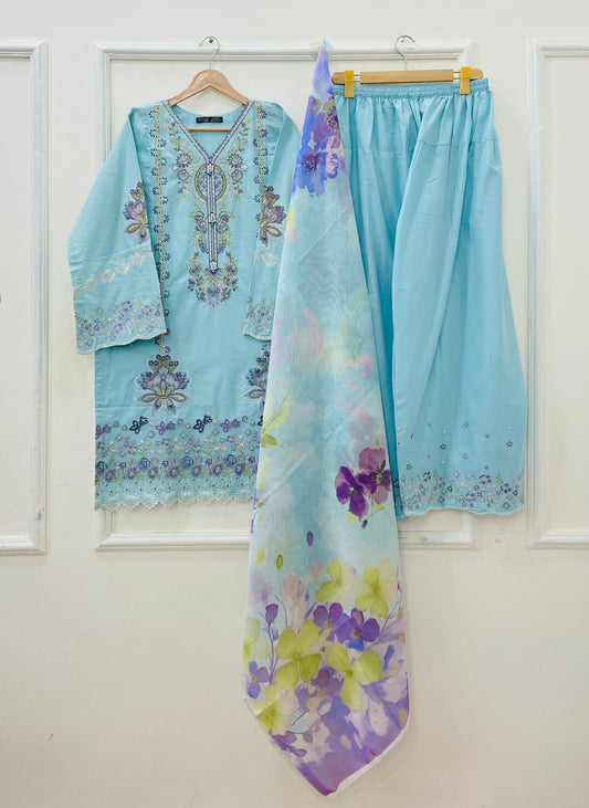 Premium Lawn | Three Pice Farshi Shalwar