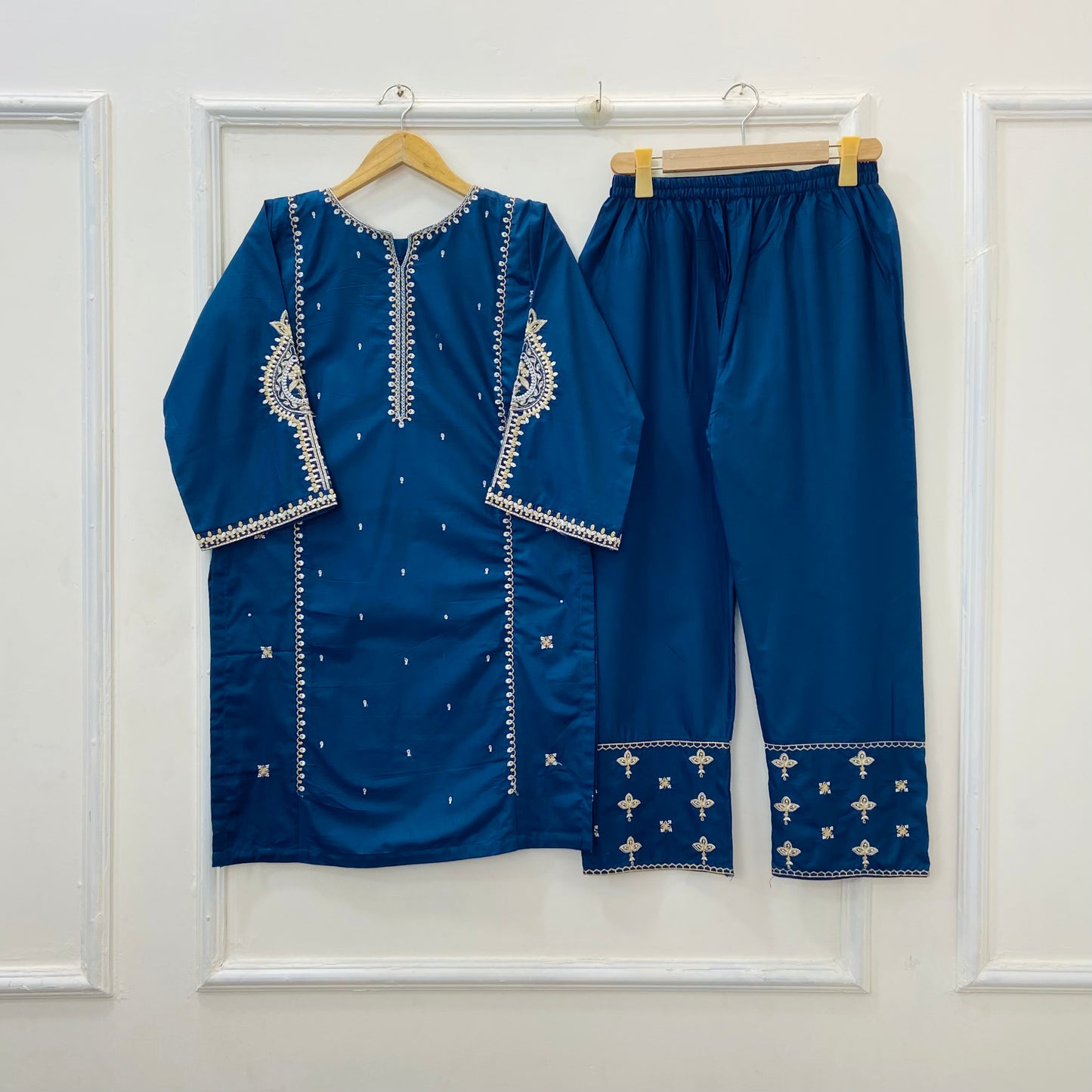 Dual Embroidered Muse 2PC (Premium Cotton) D-394
