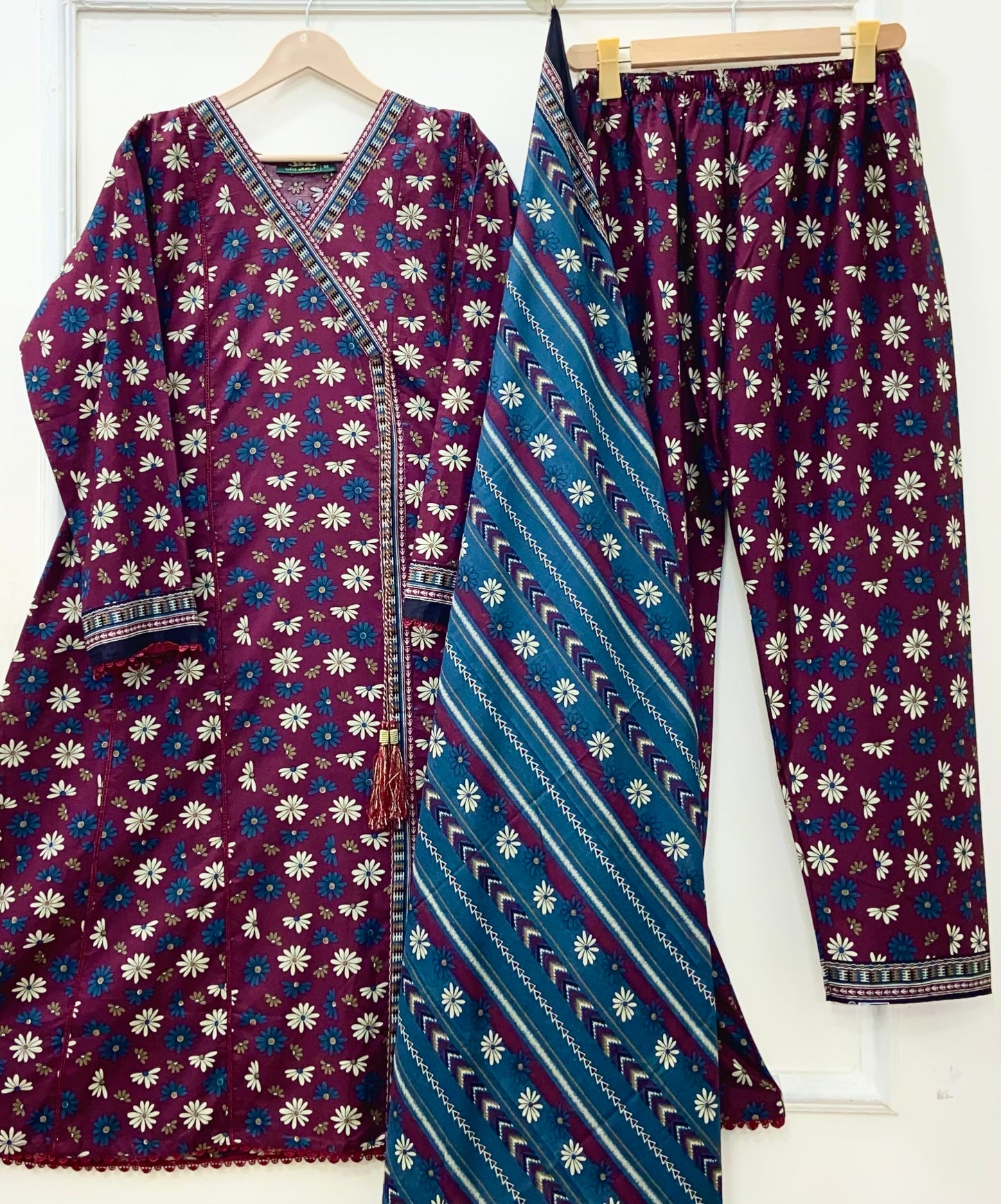 Angrakha Frocks | 3PC Binsaeed Lawn D-653