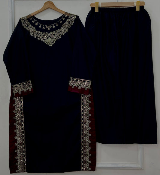 Ruby Embroidered 2PC (Premium Cotton) D-610