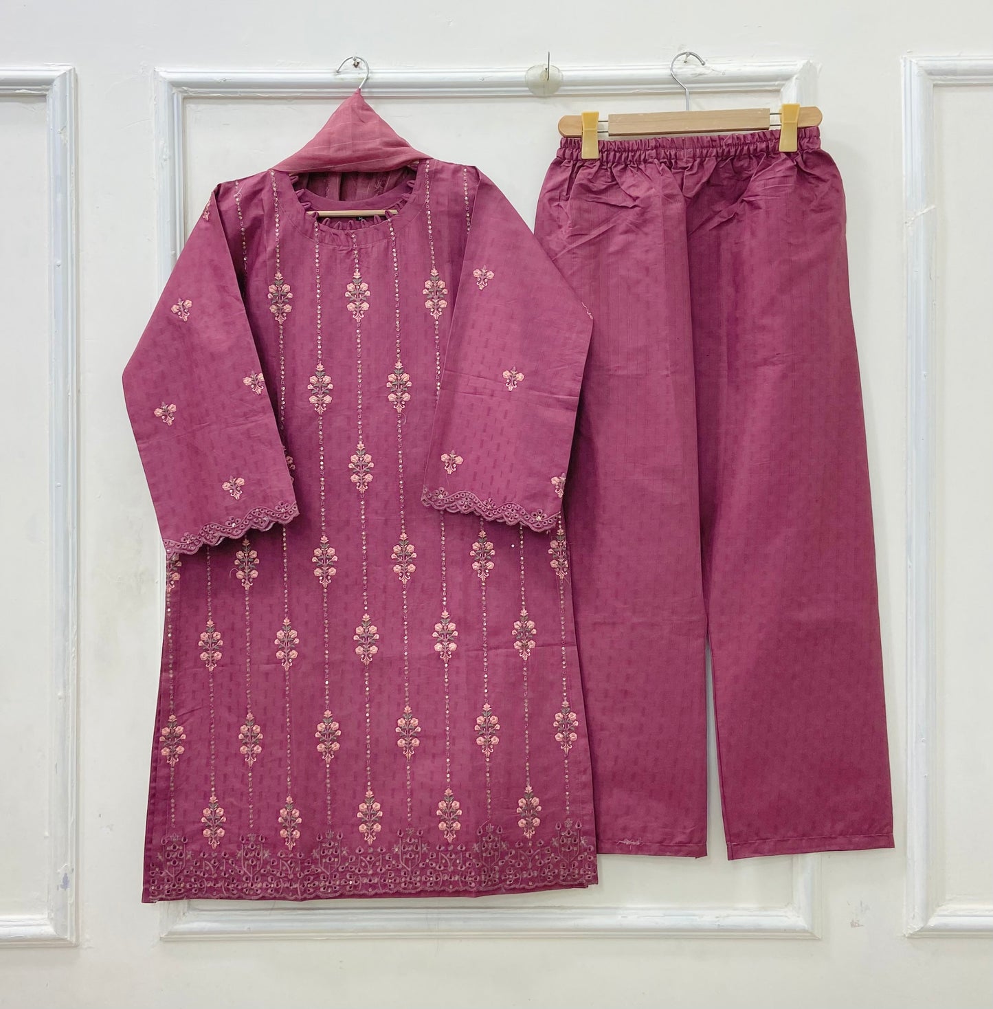Sequins Embroidered | 3PC Cotton D-580