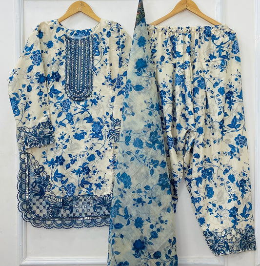 Eid Fantacy 3PC (Bana Dora Silk) D-465