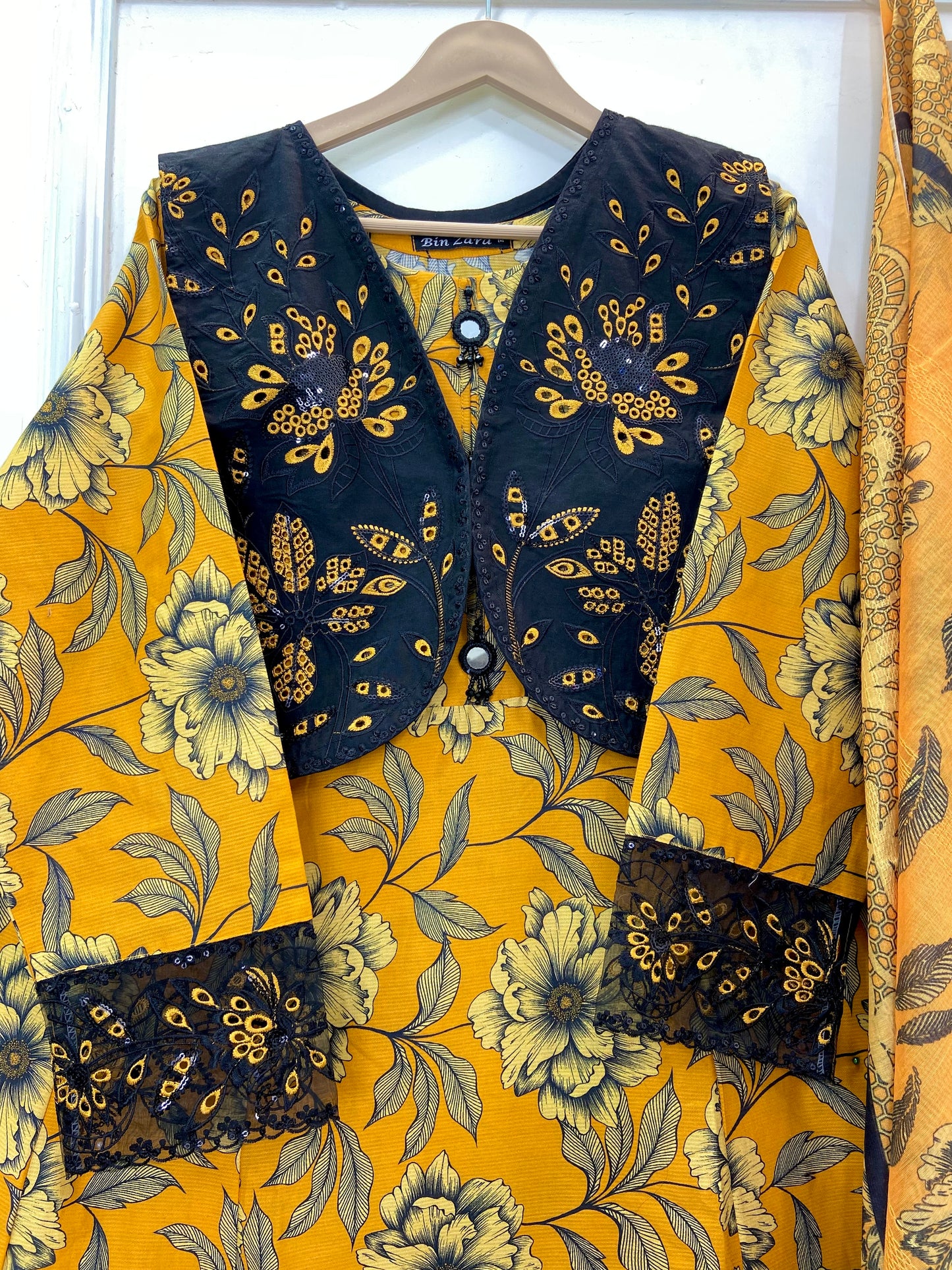 Eid Embroidered Frock 3PC (Premium Cotton) D-457