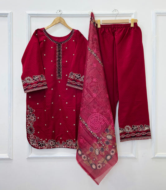 Festive Wear 3PC (Cotton) D-516