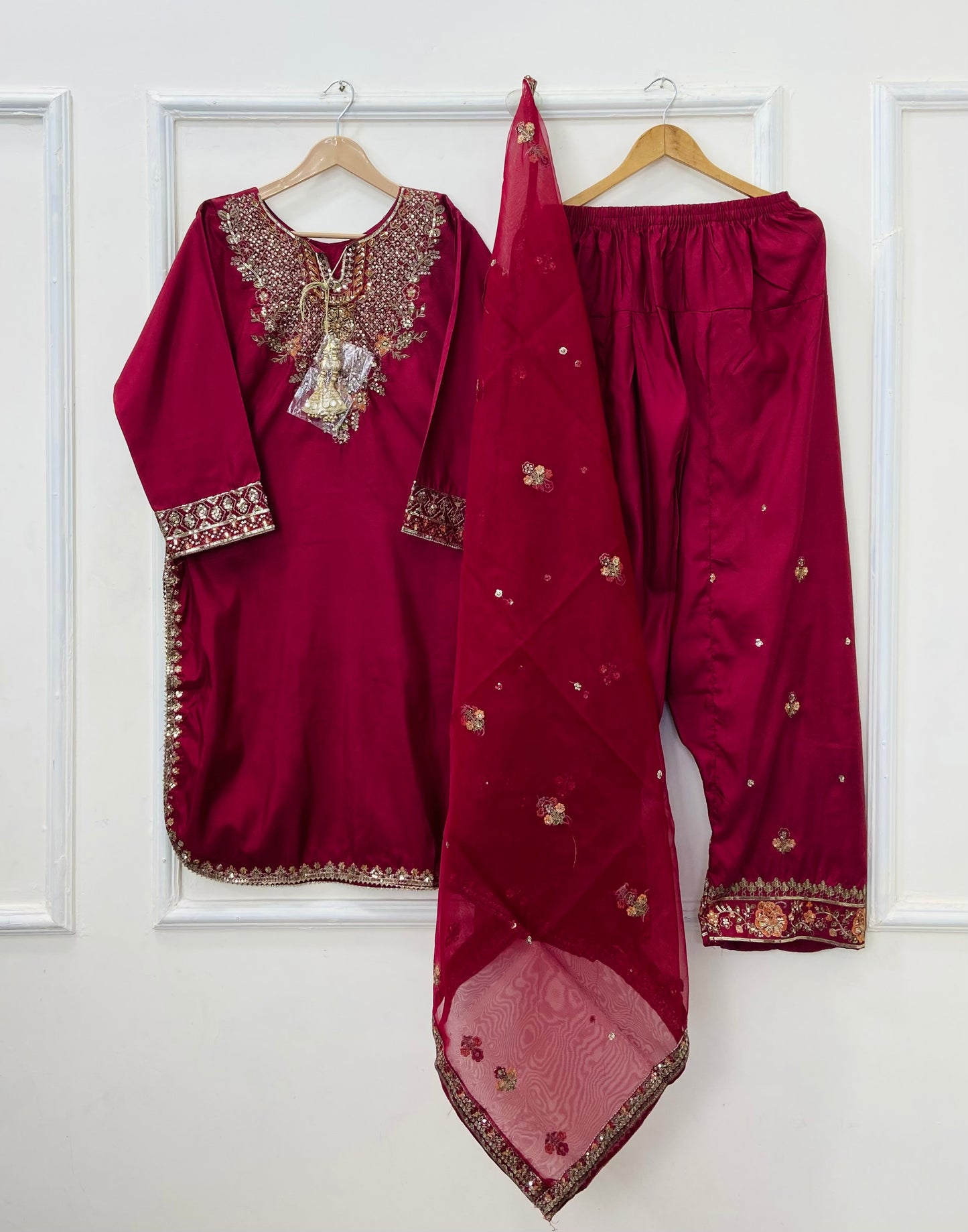 Eid Edit: Embroidered 3PC (Cotton Silk) D-478