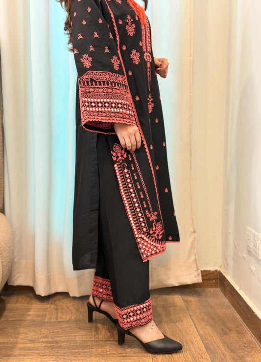 Multi Matcha Embroidered 2PC (Premium Cotton) D-392.