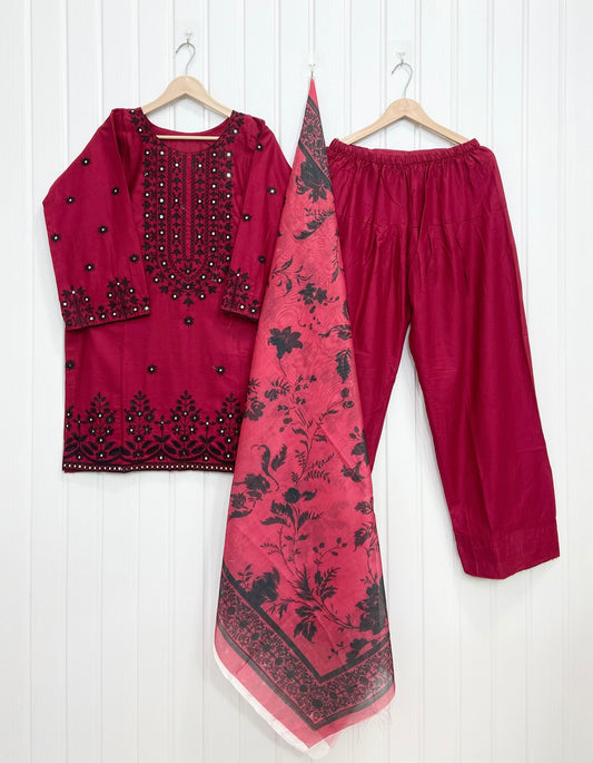 Article No: D-712 | 3 PC COTTON LAWN