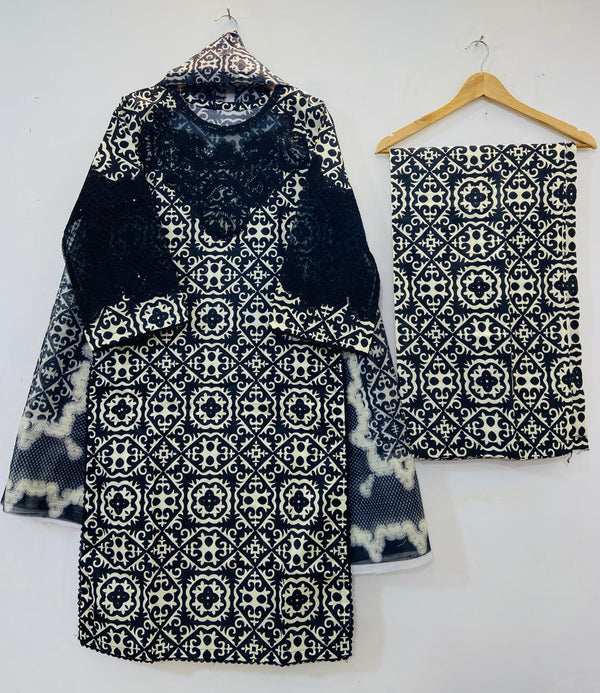 Sequins Embroidered 3PC (Premiums Lawn) D-62