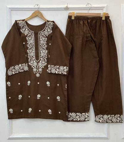 Embroidered Farshi Style 2PC 
(Khaddar) D-285