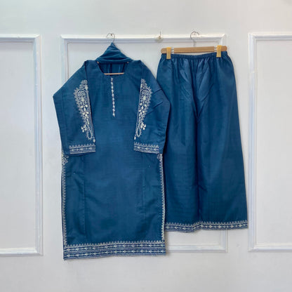 Pocketful Embroidered Beauty 3PC (Premium Cotton) Hit Code D-358
