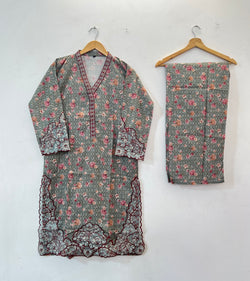 Bana Dora 2PC (Lawn) 07-Grey