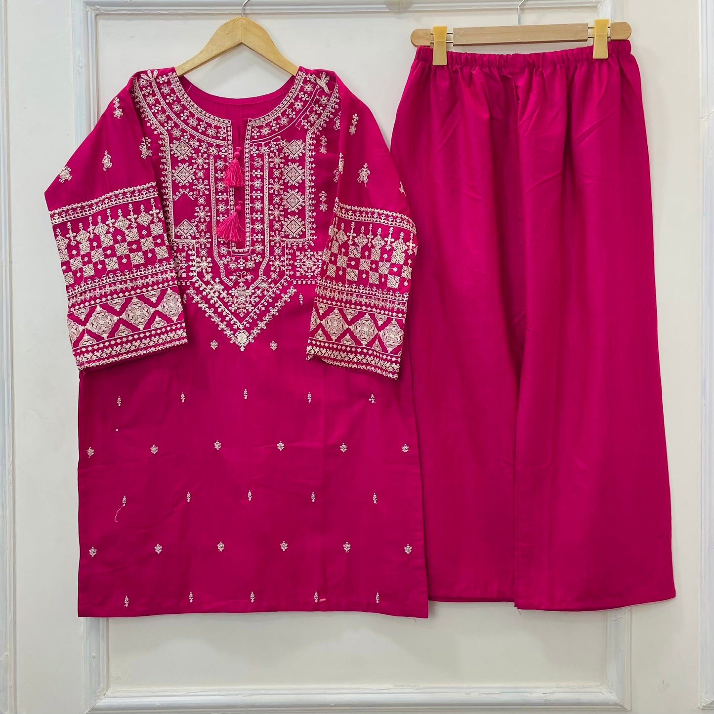 Cross-Stitched Embroidered 2PC (Khaddar) D-383