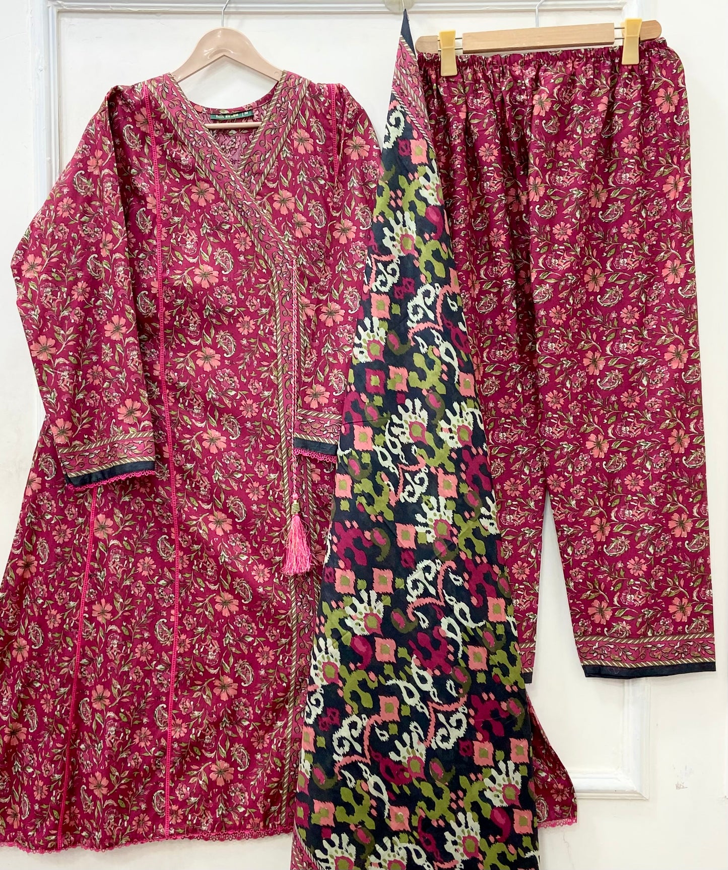 Angrakha Frocks | 3PC Binsaeed Lawn D-653