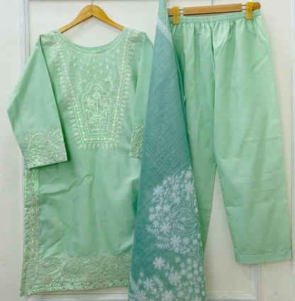 Sitaara Embroidered 3PC (Premium Cotton) D-489