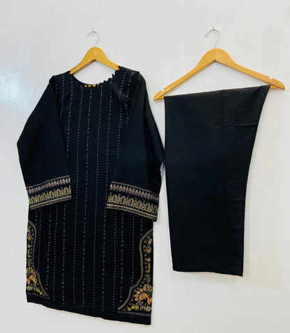 Elegant Embroidered 2PC (Self Cotton) D-94