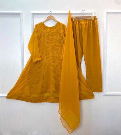 Flowy Glamour Frock 3PC (Chiffon) D-262