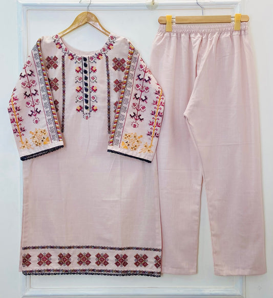 Embroidered Rainbow Rush 2PC (Handcrafted) (Khaddar) D-291