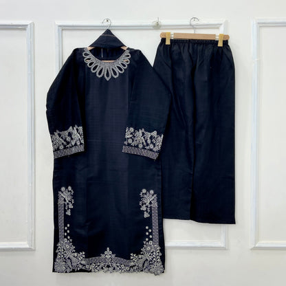 Eid Edit: Embroidered 3PC (Premium Cotton) D-463