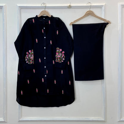 Cozy Embroidered Co-Ord Set (Khaddar) D-261