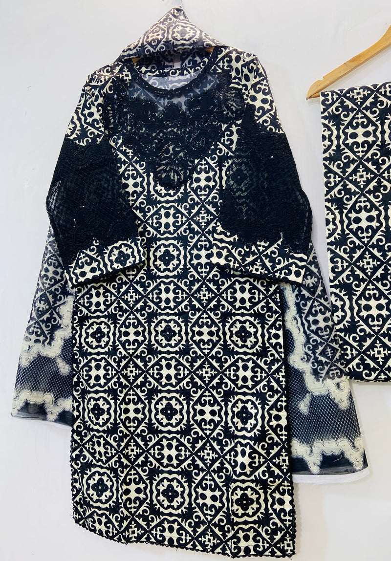 Sequins Embroidered 3PC (Premiums Lawn) D-62
