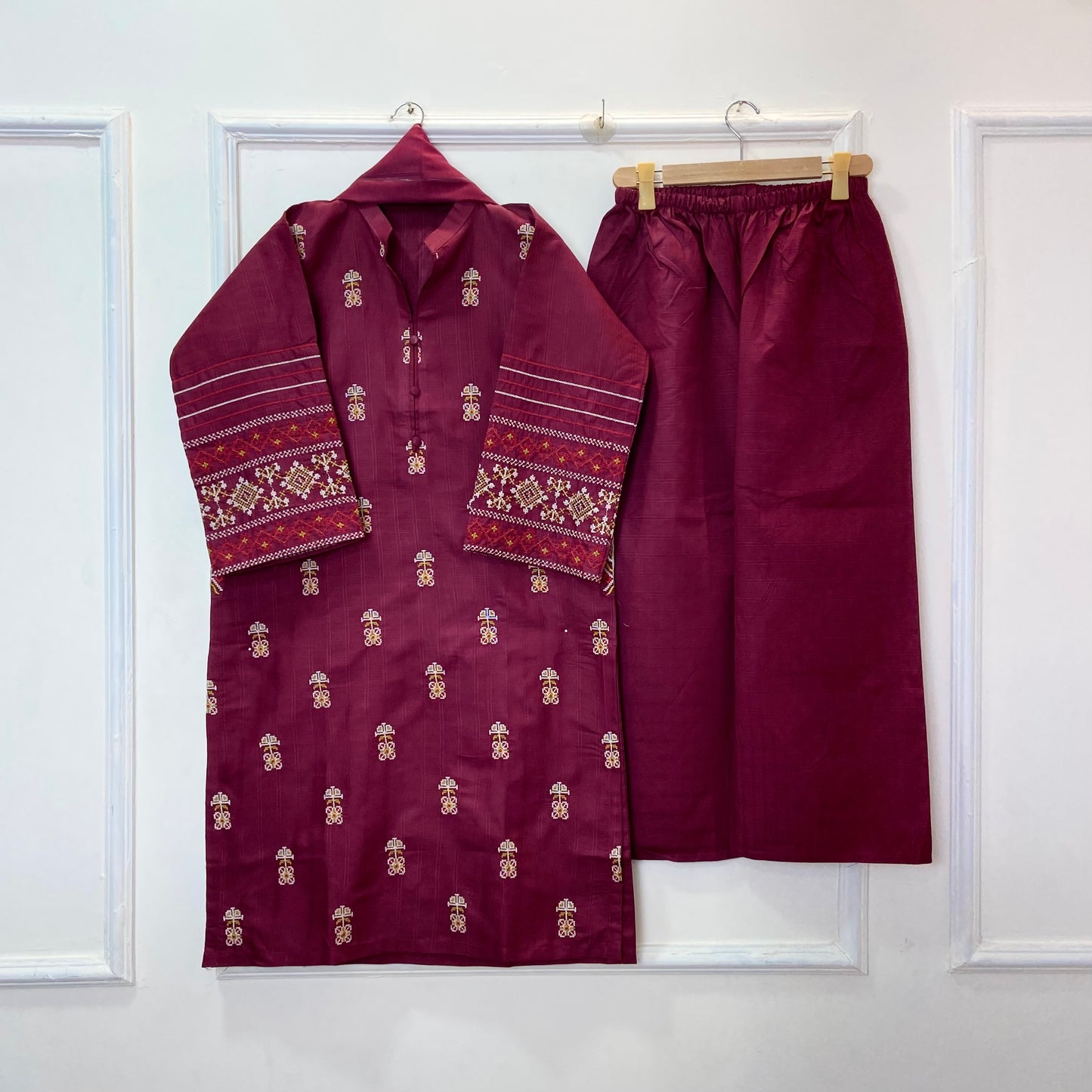Perfect Pocket Embroidered 3PC (Premium Cotton) (Hot Seller) D-376