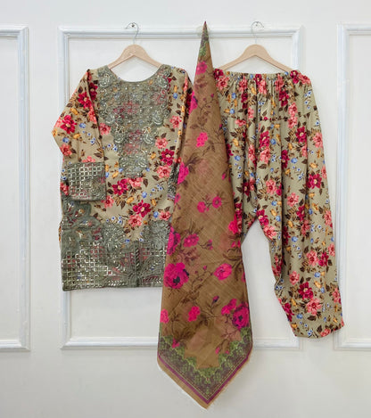 Eid Edit: 3PC (Bana Dora Silk) D-511