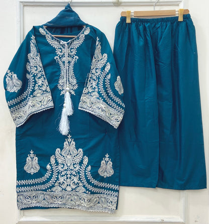 Embroidered 3PC | Cotton D-625