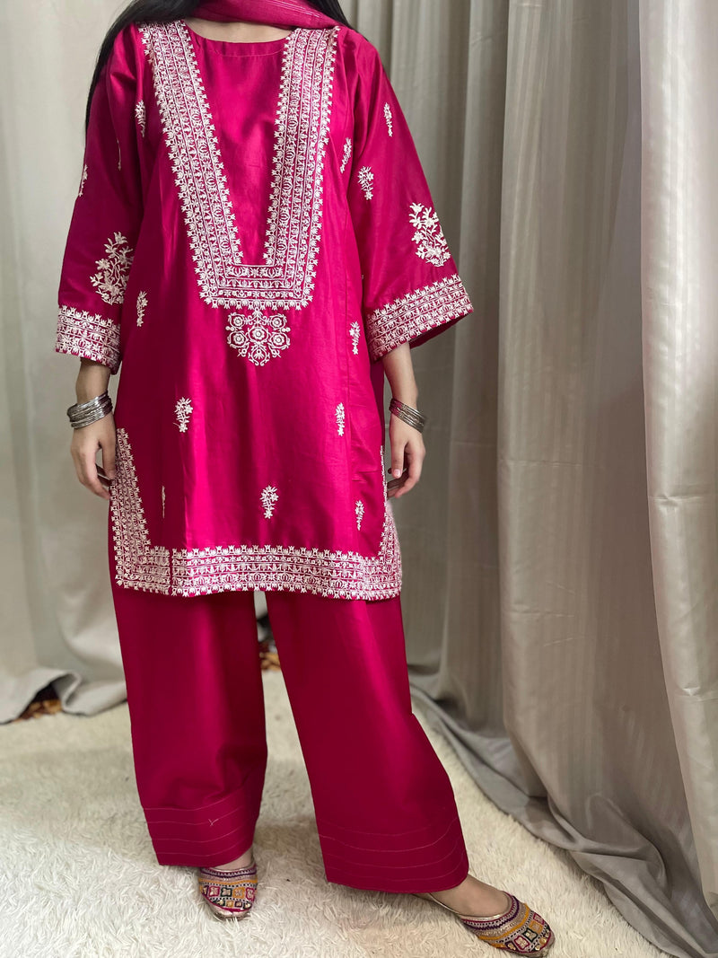 Embroidered Farshi 3PC (Cotton Lawn) D-29