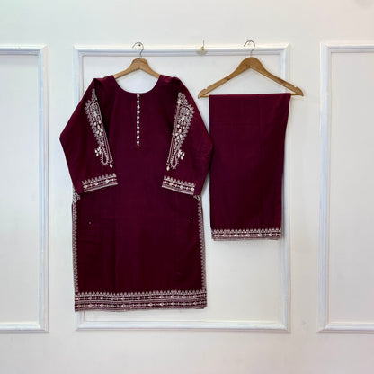 Pocketful Embroidered 2PC (Khaddar) D-306
