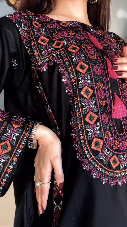 Black Balochi 3PC (Premium Cotton)