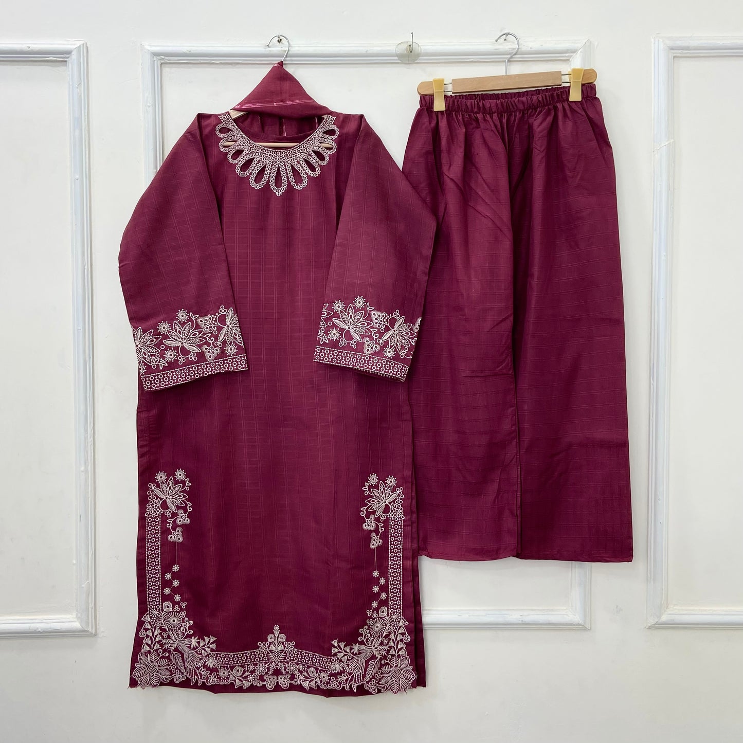 Eid Edit: Embroidered 3PC (Premium Cotton) D-463