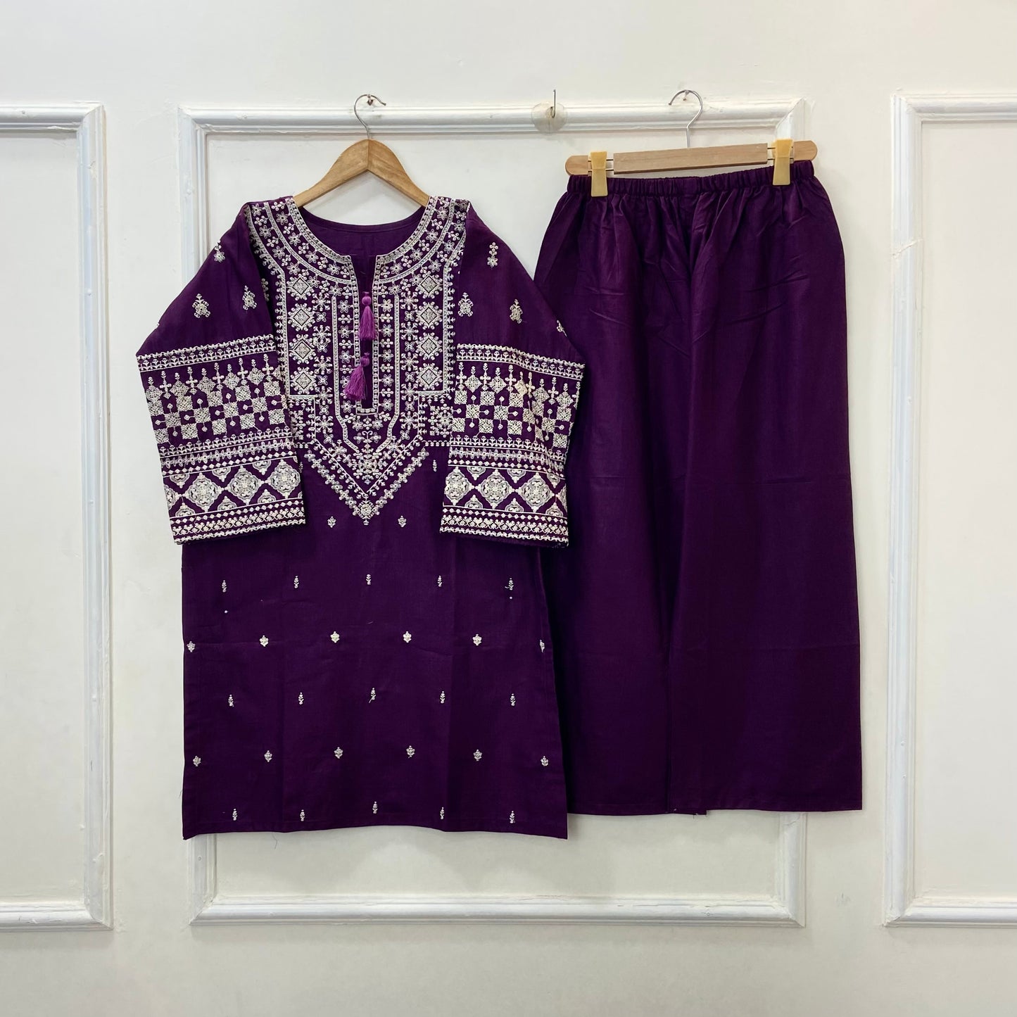 Cross-Stitched Embroidered 2PC (Khaddar) D-383