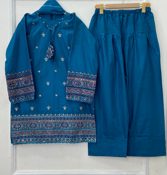 Noor-e-Eid Chicken Kari 3PC (Cotton) : D-471