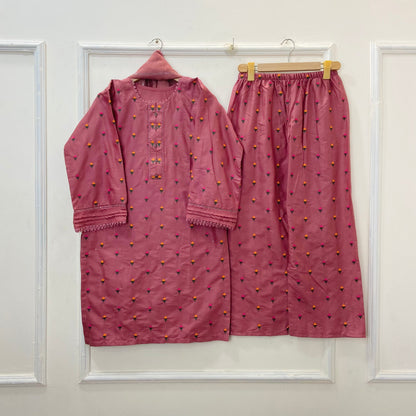 Tulip Embroidered Beauty 3PC (Premium Cotton) D-382