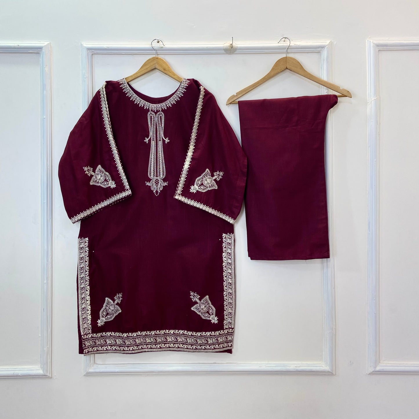 Front & Back Embroidered 2PC (Khaddar) D-320