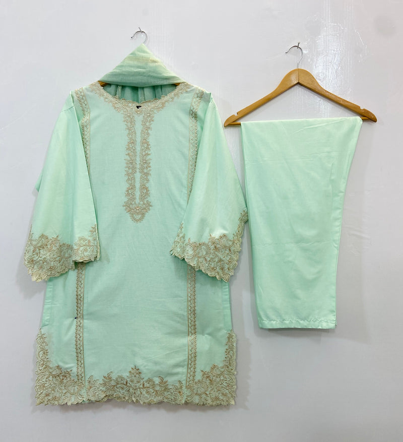 Front Back Cutwork Beauty 3PC (Cotton) D-86