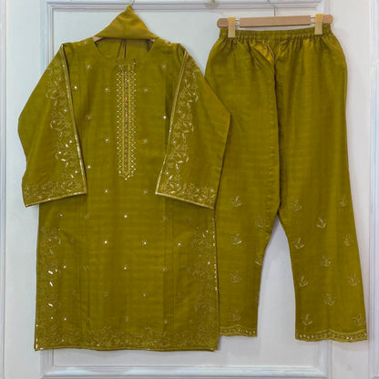 Starlight Embroidered 3PC (Premium Cotton) D-378