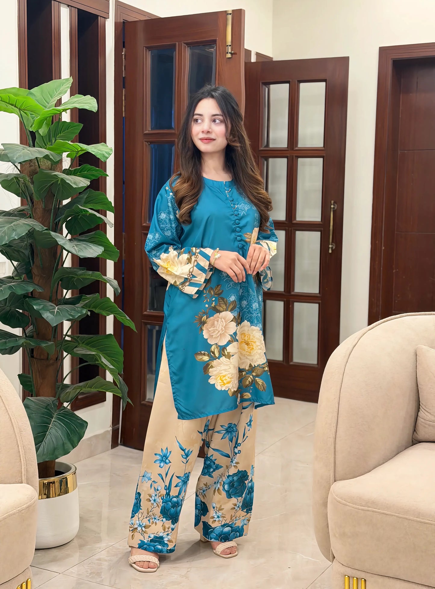 Sawan Printed 2PC (Imported Silk) D-403