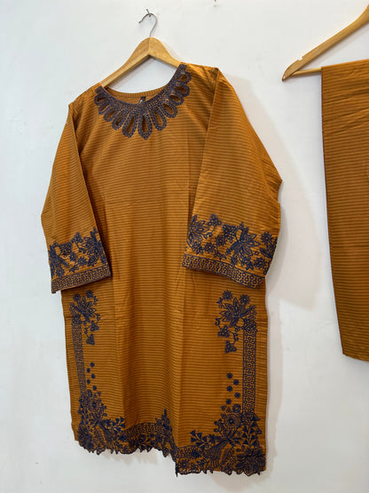 Cotton Cutwork 2PC 09-Rust