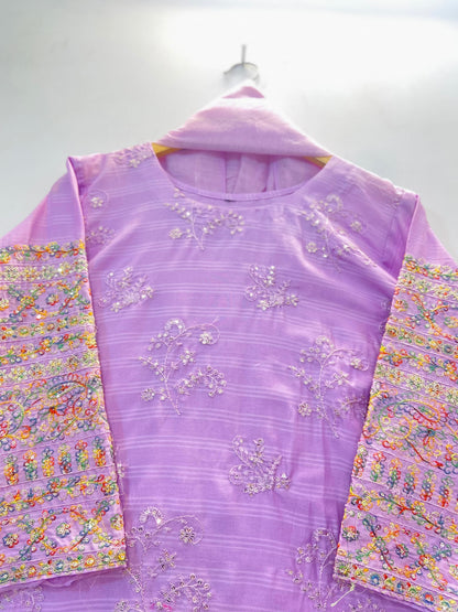 Sequins Embroidered Chic 3PC (Cotton Lawn) D-34