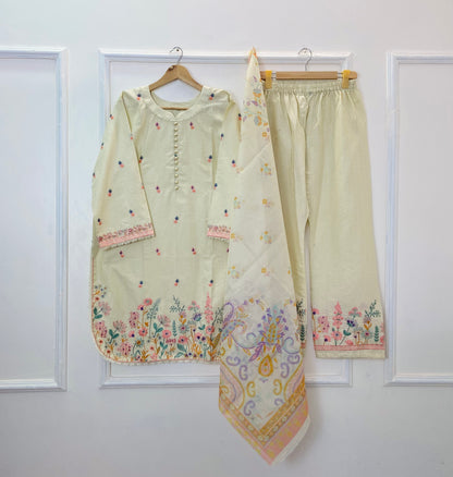 Embroidered Eid Edit: 3PC (Doria Cotton) D-350
