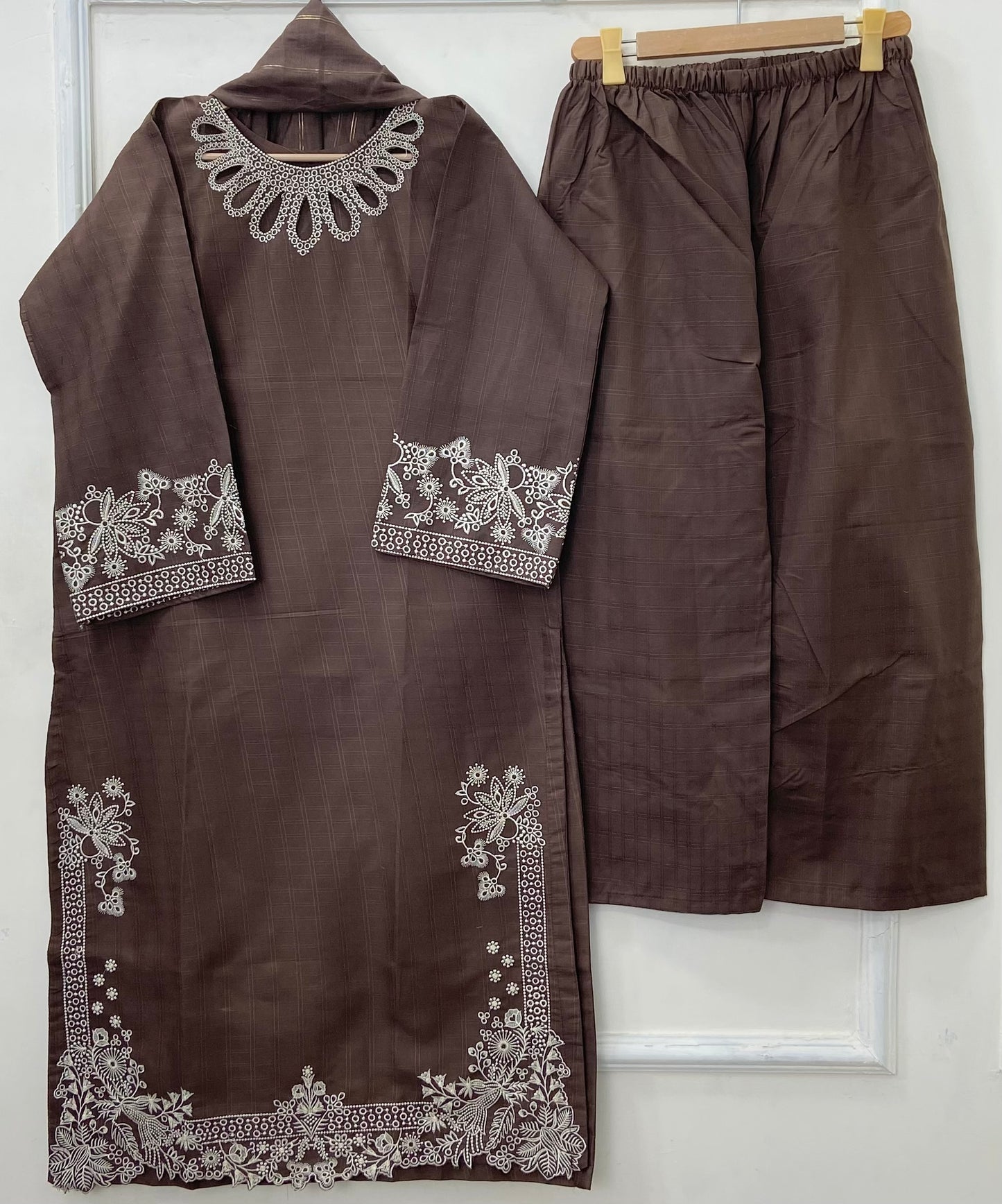 Eid Edit: Embroidered 3PC (Premium Cotton) D-463