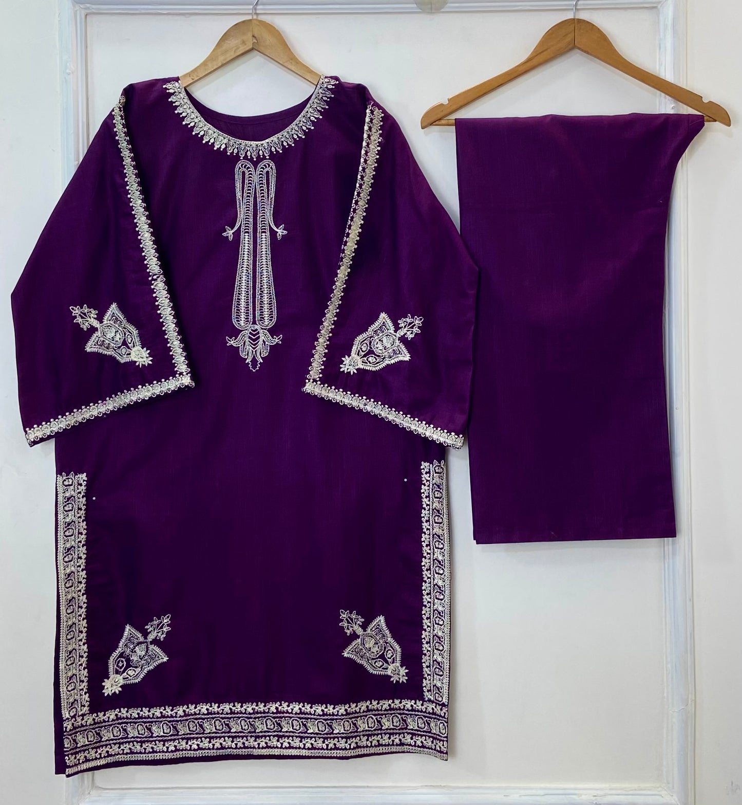 Front & Back Embroidered 2PC (Khaddar) D-320